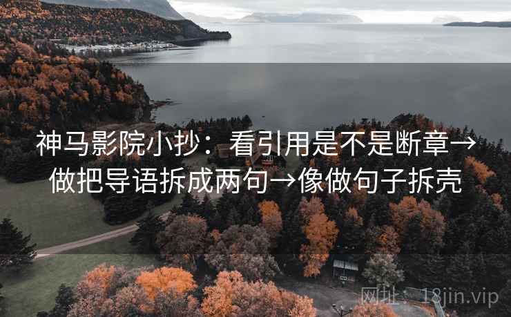 神马影院小抄：看引用是不是断章→做把导语拆成两句→像做句子拆壳